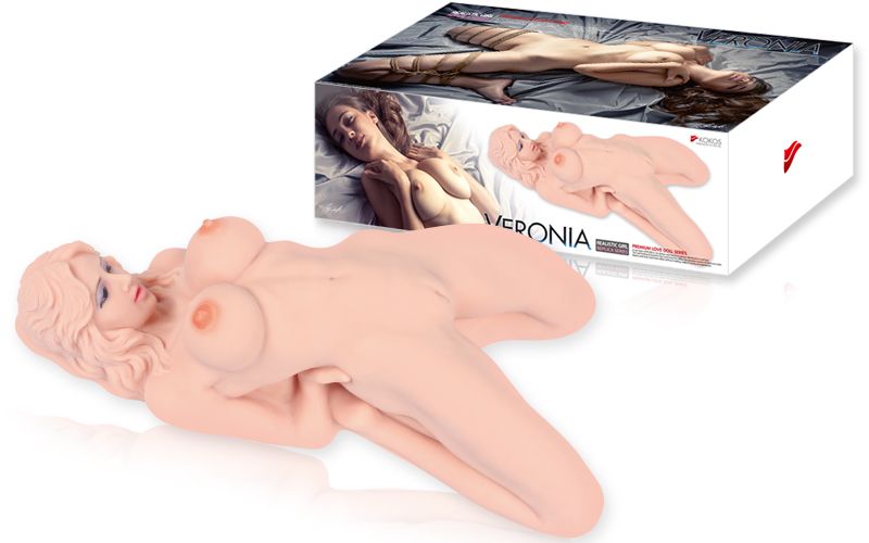 Masturbator Veronica Body aus Silikon und Verpackung