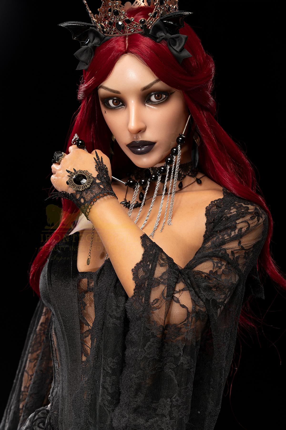 Silikon Sexpuppe Lilith | Gothic Sexdoll mit roten Haaren 