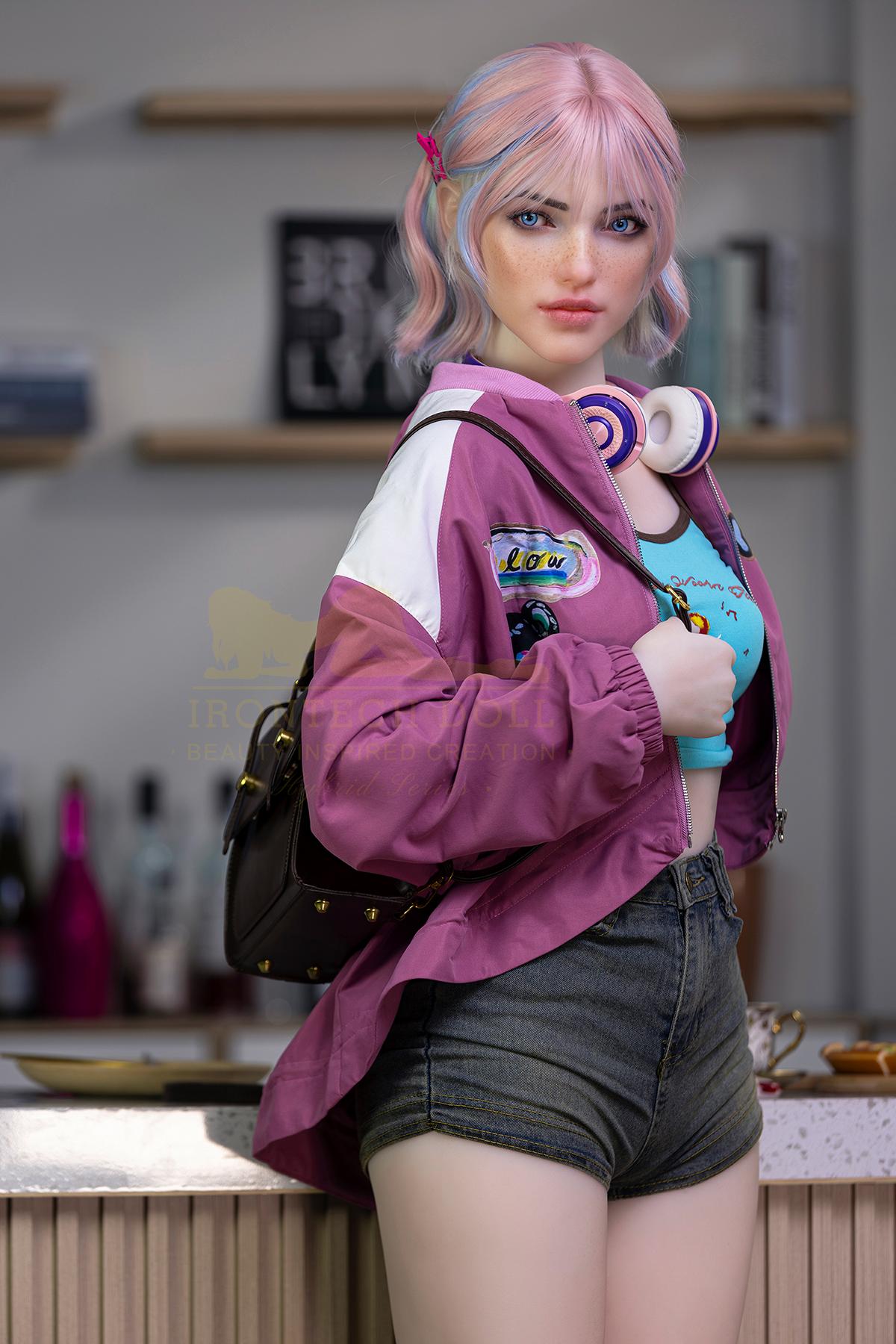 Silikon Sexpuppe Giggi | Sexdoll mit pinken Haaren 